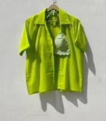 Neon-green-shirt-and-chikan-bra-combo-kj10031