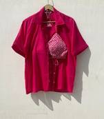 Pink-mul-shirt-and-lehariya-bra-combo-kj10032