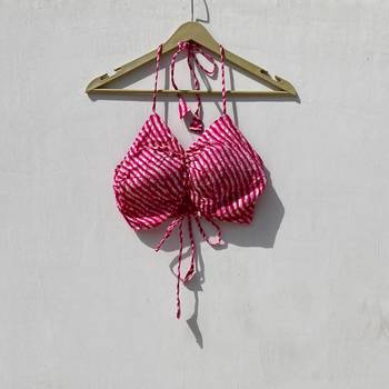 Pink-mul-shirt-and-lehariya-bra-combo-kj10032 2