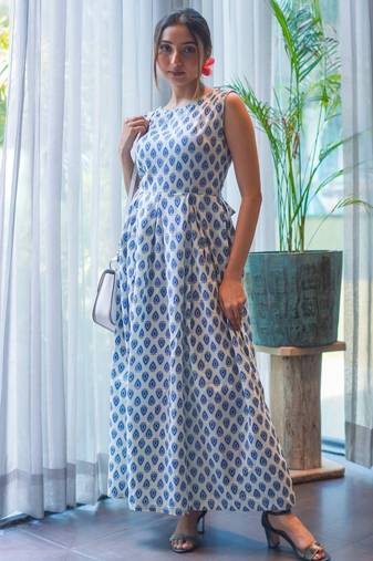 Blue-handblock-cotton-maxi-dress-ghera10048