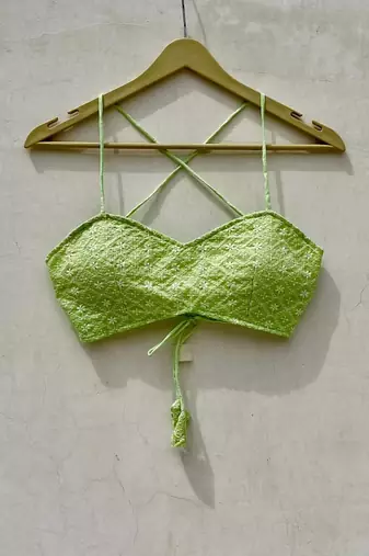 Green-chikan-removable-pads-bra-kj10075
