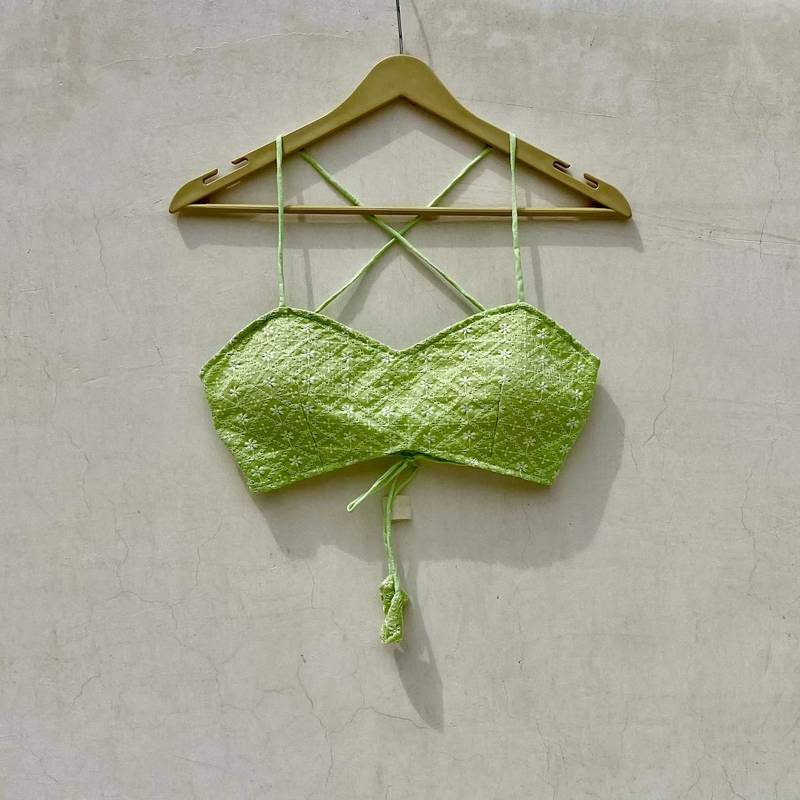 Green-chikan-removable-pads-bra-kj10075