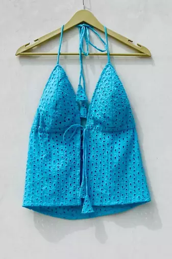 Blue-chikan-front-knot-open-tree-removable-pads-top-kj10076