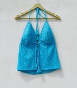 Blue-chikan-front-knot-open-tree-removable-pads-top-kj10076