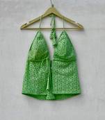 Green-chikan-front-knot-open-tree-removable-pads-top-kj10077