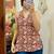 Maroon-kalamkari-halter-neck-with-removable-pads-kurti-top-kj10159