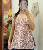 Light-pink-jaal-straight-criss-cross-with-removable-pads-kurti-top-kj10171