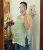 Mint-green-criss-cross-hand-embroidery-mulmul-with-lining-kurti-top-kj10172