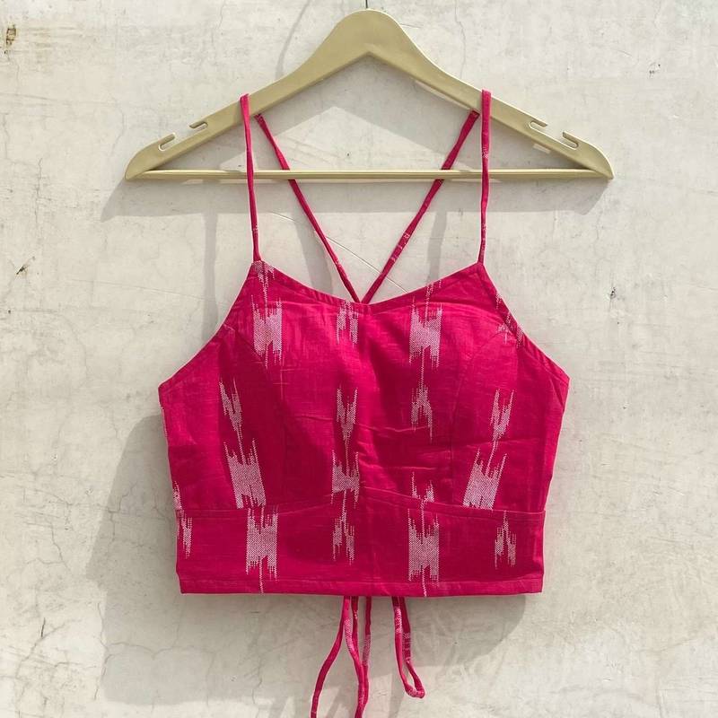 Pink-ikat-criss-cross-removable-pads-top-kj10181