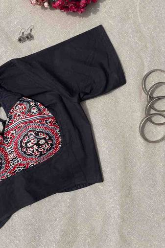 Black-ajrakh-tukki-cotton-blouse-700-fal10192