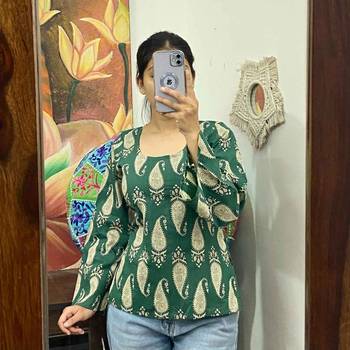 Green-handblock-back-criss-cross-kurti-top-kj10284 1
