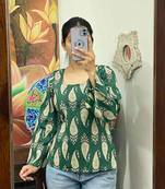 Green-handblock-back-criss-cross-kurti-top-kj10284