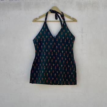 Blue-butti-halter-neck-kurti-top-kj10286 1