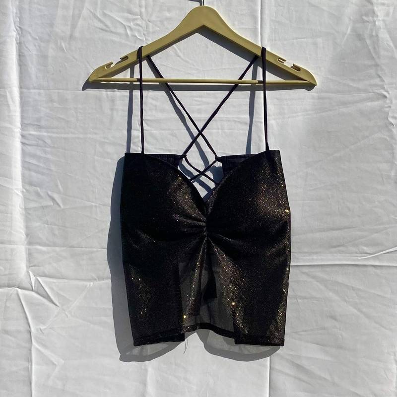 Black-shimmery-lump-top-kj10295
