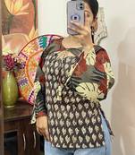 Black-leaf-2-in-1-cotton-kurti-kj10306