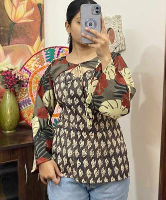 Black-leaf-2-in-1-cotton-kurti-kj10306 2