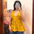 Mustard-ikat-deep-v-neck-cut-sleeves-top-kj10315