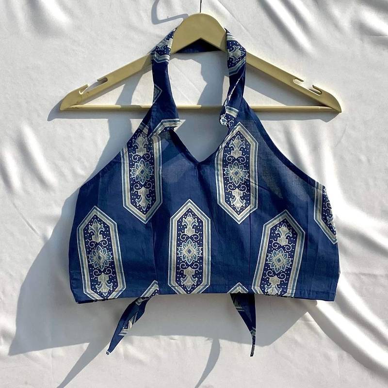 Blue-indigo-geometry-back-knot-top-kj10319