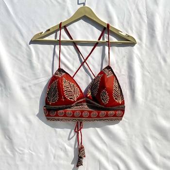 Maroon-leaf-removable-pad-bra-kj10323 1