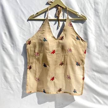 Beige-butterfly-mulmul-removable-pad-kurti-top-kj10336 1