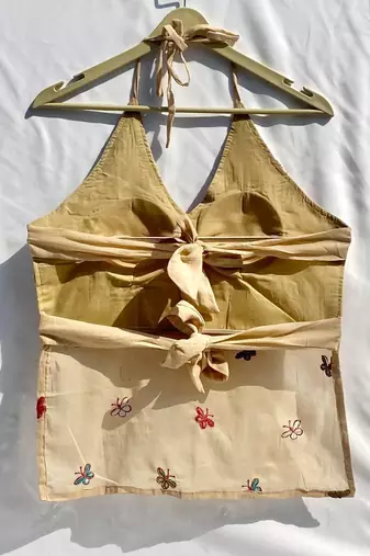 Beige-butterfly-mulmul-removable-pad-kurti-top-kj10336