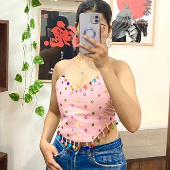 Pink-mirror-shell-criss-cross-top-kj10351 1