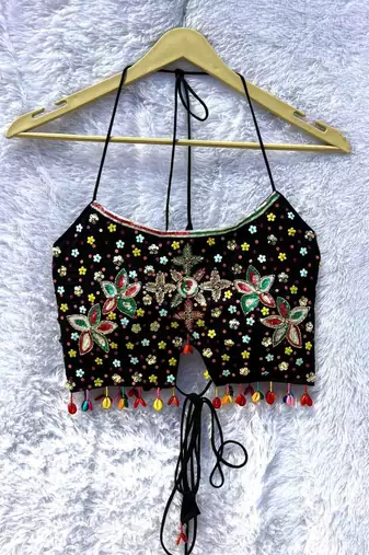 Black-multicolor-sequin-hand-work-rupiyana-top-kj10383
