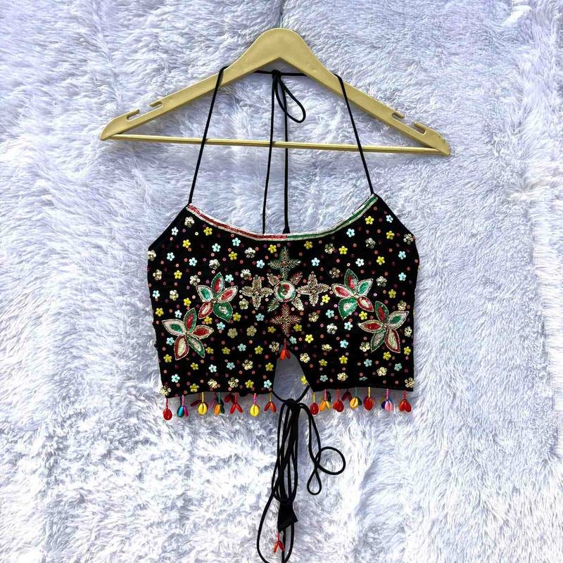 Black-multicolor-sequin-hand-work-rupiyana-top-kj10383