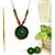 Green fabric wooden beads neckset