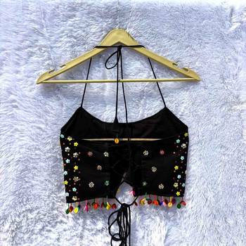 Black-multicolor-sequin-hand-work-rupiyana-top-kj10383 2