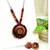 Pink fabric wooden beads neckset
