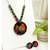 Multicolor fabric wooden beads neckset