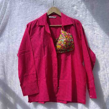 Pink-kantha-shirt-and-multicolor-frill-bra-combo-kj10382 2