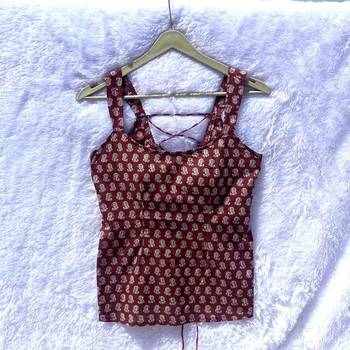Brown-butti-back-criss-cross-padded-kurti-top-kj10390 1