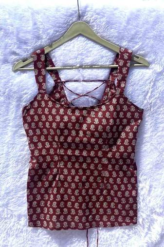 Brown-butti-back-criss-cross-padded-kurti-top-kj10390