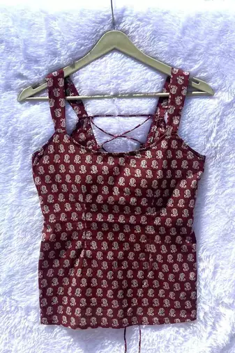Brown-butti-back-criss-cross-padded-kurti-top-kj10390