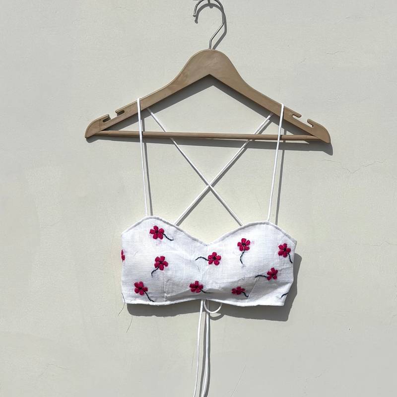 Pink-floral-ring-embroidery-removable-pads-bra-kj10399