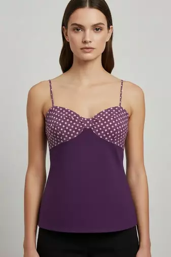 Polka-purple-patch-top-kj10410