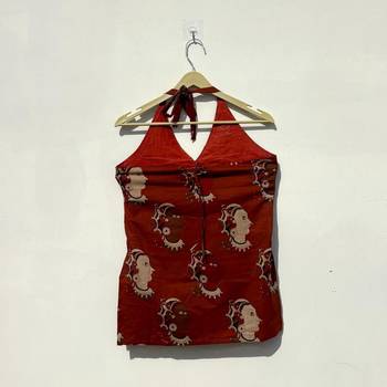 Brown-mudra-face-halter-neck-kurti-kj10411 2