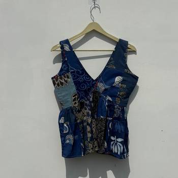 Indigo-ptach-deep-neck-cut-sleeves-removable-pads-top-kj10437 2