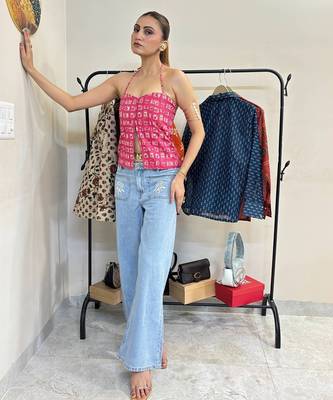 Pink-retro-removable-padded-top-kj10461 2