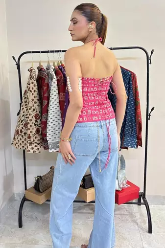 Pink-retro-removable-padded-top-kj10461