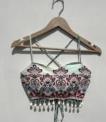 Navratri-white-red-chaap-printed-criss-cross-padded-top-kj10466