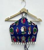 Navratri-blue-face-mudra-criss-cross-padded-top-kj10467