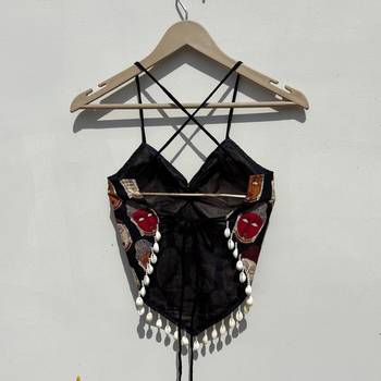 Navratri-black-face-mudra-v-shape-padded-top-kj10468 2
