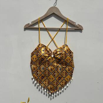 Navratri-yellow-shimmer-mudra-v-shape-padded-top-kj10469 1