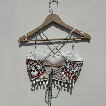 Navratri-mirror-embroidery-white-red-chaap-printed-criss-cross-padded-top-kj10471 2