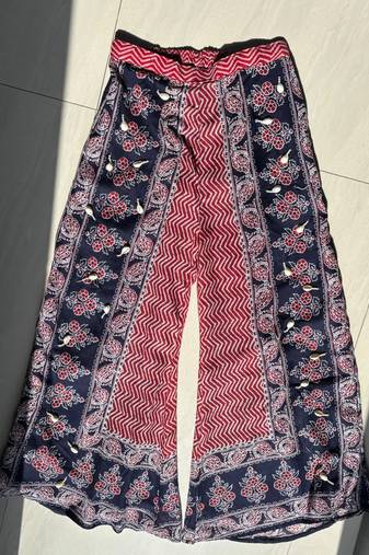 Navratri blue ajrakh palazzo