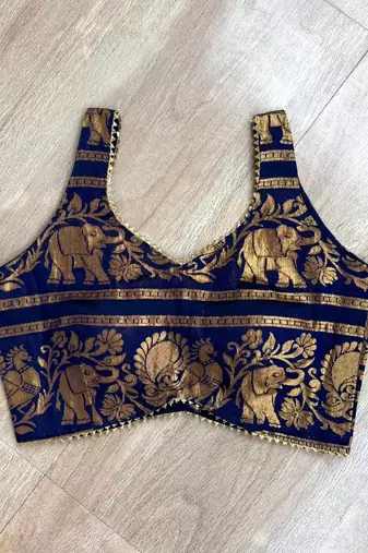 Navy-blue-brocade-elephant-blouse-900-fal10484