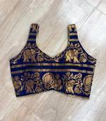 Navy-blue-brocade-elephant-blouse-900-fal10484